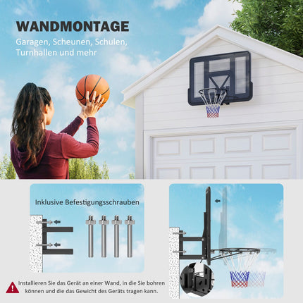 Basketbalový koš do interiéru i exteriéru – obruč Ø45 cm, na stěnu