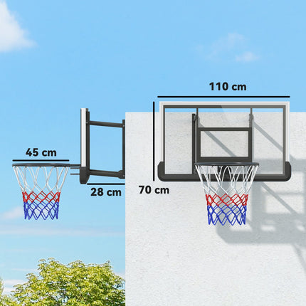 Basketbalový koš a deska pro vnitřní i venkovní použití, Ø45 cm