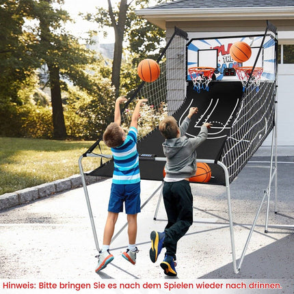 Basketbalový automat, skládací arkádová hra se 2 koši, bílý