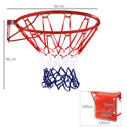 Basketbalový koš se síťkou, ocelový rám, průměr 46 cm