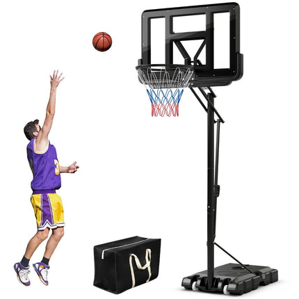 Basketbalový stojan 245-305 cm výškově nastavitelný, koš se stojanem, černý