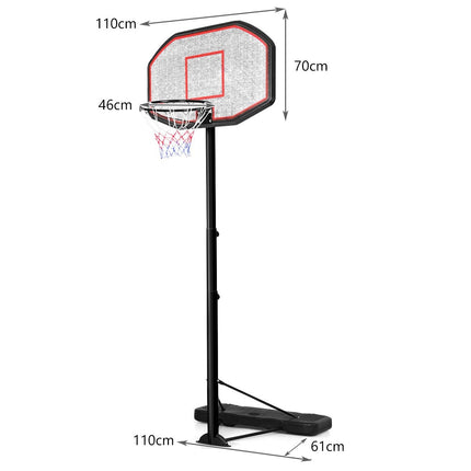 Basketbalový stojan, basketbalový koš, přenosný basketbalový systém, 200-305 cm