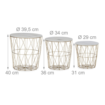 Basket table set of 3