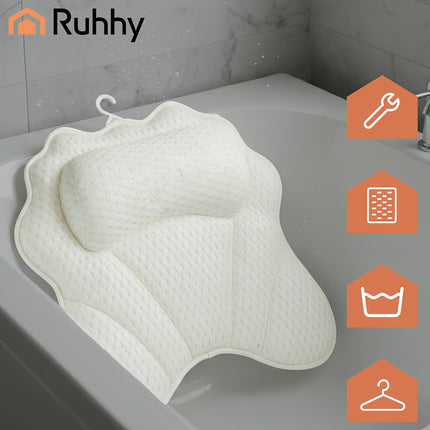 Bath Pillow with Suction Cups – Quick-Dry, Ergonomic