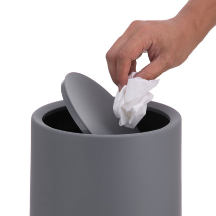 Koupelnový koš s výklopným víkem, 6L plast