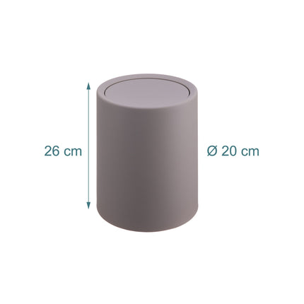 Koupelnový koš s výklopným víkem, 6L plast