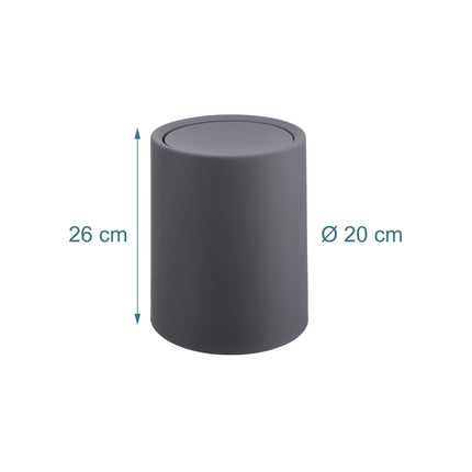 Koupelnový koš s výklopným víkem, 6L plast
