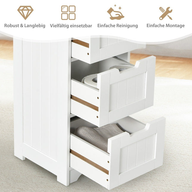 Badkamerkast met 4 lades, wit, 30x30x83 cm