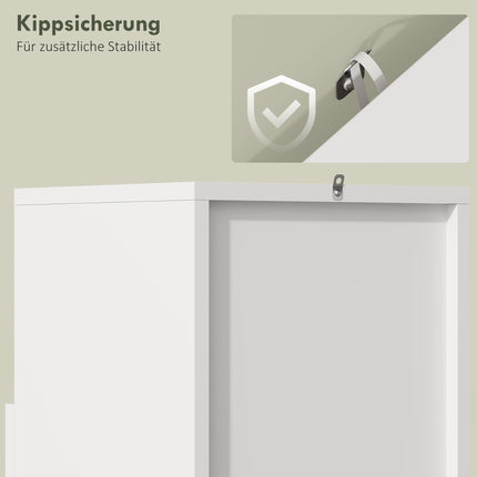 Bathroom Cabinet with Adjustable Shelves, 30x30x71.5 cm, White