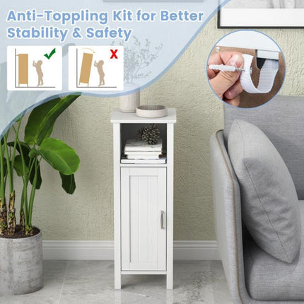 Bathroom Floor Storage Cabinet, Single Door, Adjustable Shelf