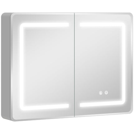 Koupelnová zrcadlová skříňka s LED, proti zamlžení, 80 x 60 cm