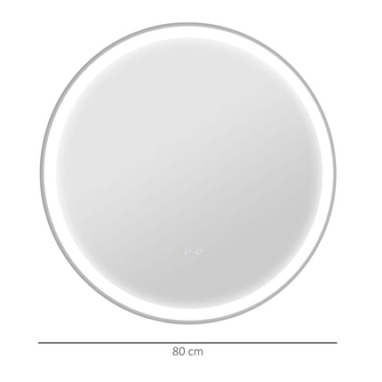 LED Bathroom Mirror, Anti-Fog, 80cm, Touch & Memory Function