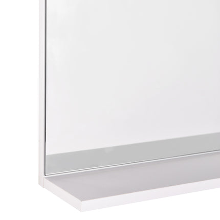 Koupelnové nástěnné zrcadlo se 3 policemi, bílá MDF 60x10x48cm