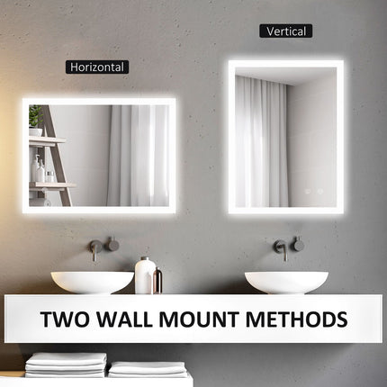LED Bathroom Mirror - Fog-free, Touch Switch, 70x50 cm