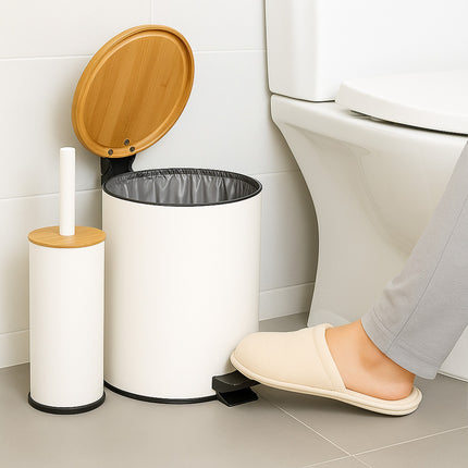 Koupelnová sada s košem a WC štětkou, objem 5L