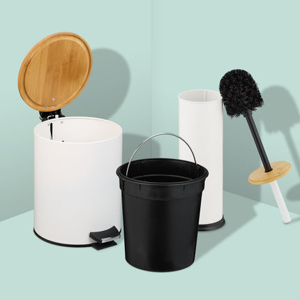 Koupelnová sada s košem a WC štětkou, objem 5L