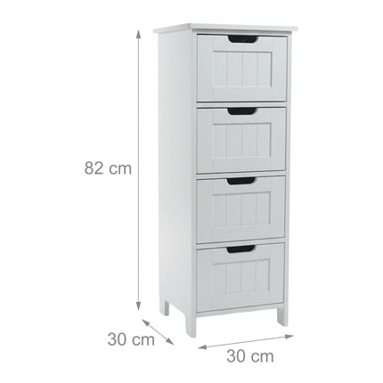 Koupelnová úložná skříňka, 4 zásuvky, úsporný design