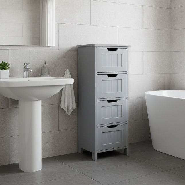 Koupelnová úložná skříňka, 4 zásuvky, úsporný design