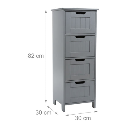 Koupelnová úložná skříňka, 4 zásuvky, úsporný design