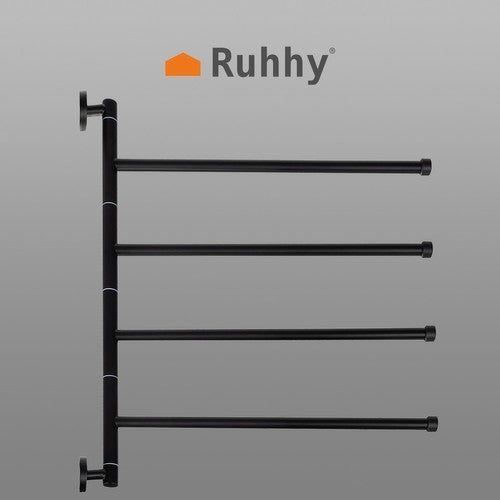 Koupelnový věšák na ručníky – černý Ruhhy 24474