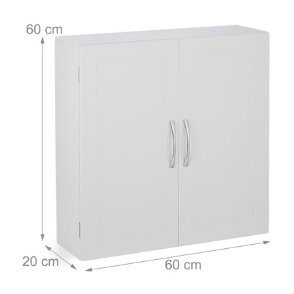 Koupelnová nástěnná skříňka, 2 dvířka, 3 přihrádky
