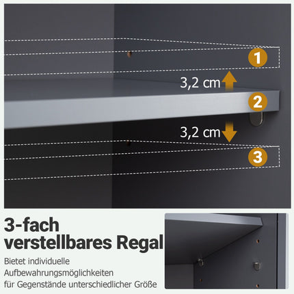 Bathroom Wall Cabinet with 2 Doors & Adjustable Shelf