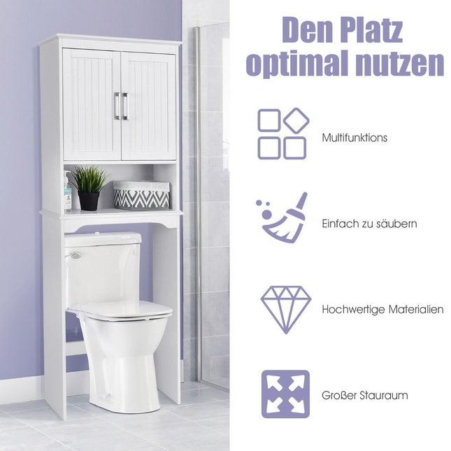 Badkamerkast wasmachinekast met verstelbare plank 63 x 23 x 168 cm