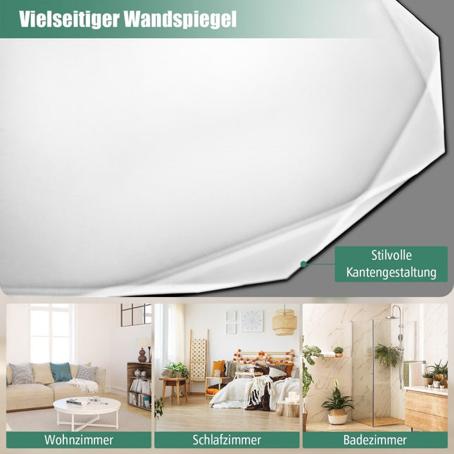 Badkamerspiegel hangende spiegel explosieveilige wandspiegel badkamerspiegel voor badkamer rond 76 x 76 x 5 cm
