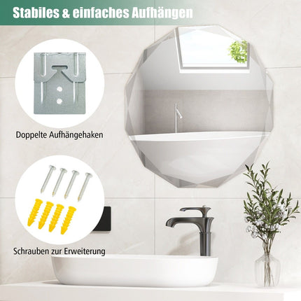 Bathroom mirror hanging mirror explosion-proof wall mirror bathroom mirror for bathroom round 76 x 76 x 5 cm