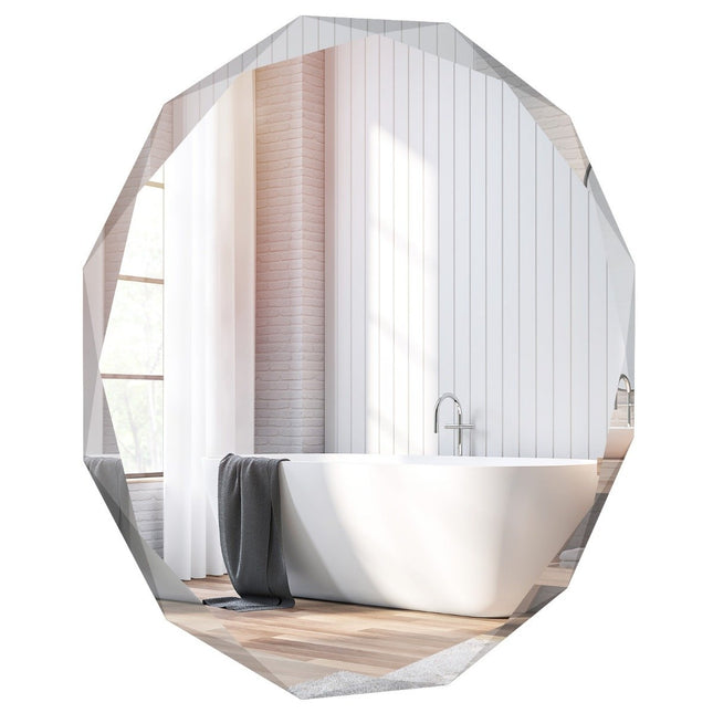 Badkamerspiegel hangende spiegel explosieveilige wandspiegel badkamerspiegel voor badkamer rond 76 x 76 x 5 cm