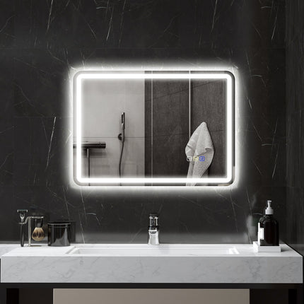 LED koupelnové zrcadlo, nemlžící, 3 barvy, 700x900 mm