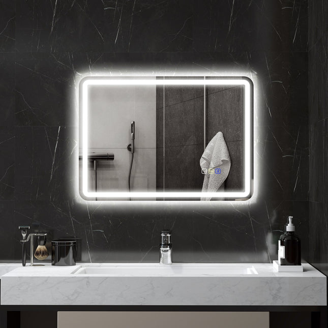 LED koupelnové zrcadlo, nemlžící, 3 barvy, 700x900 mm