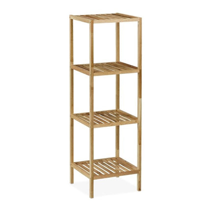 Bathroom shelf in walnut with open shelves