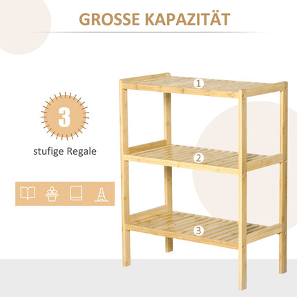 Bambusový 3patrový regál do koupelny, kuchyně nebo obývacího pokoje
