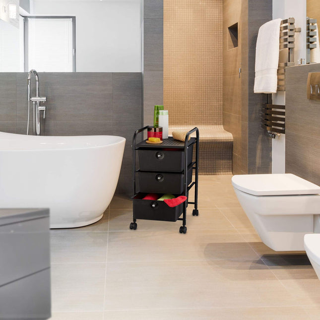 Bathroom trolley with 3 drawers