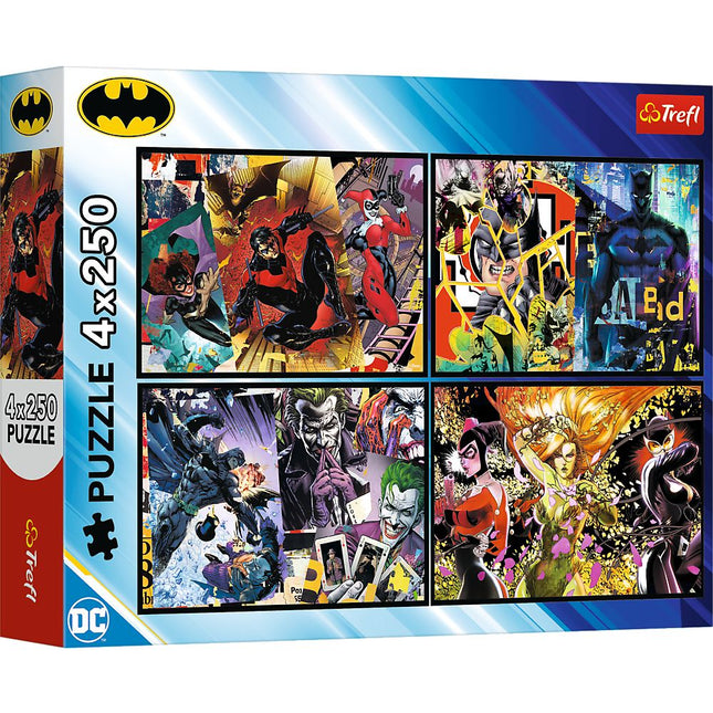 Batman sada puzzle, 4 x 250 dílků, zábava pro každý věk