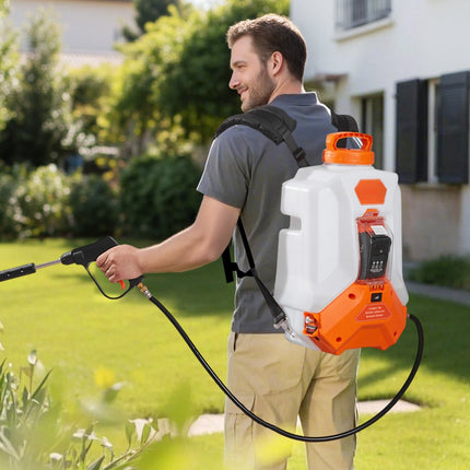 Battery Powered 16L Backpack Sprayer, 0–90 PSI, 8 Nozzles