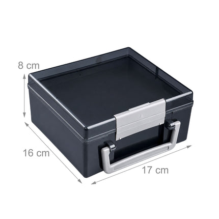 Battery Storage Box for 72 AA & AAA Batteries, Grey