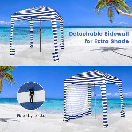 Plážový stan Cabana 6x6 Ft, odnímatelná boční stěna, taška