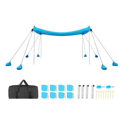 Beach Canopy Tent 10x10 Ft, UPF50+, 8 Sandbags