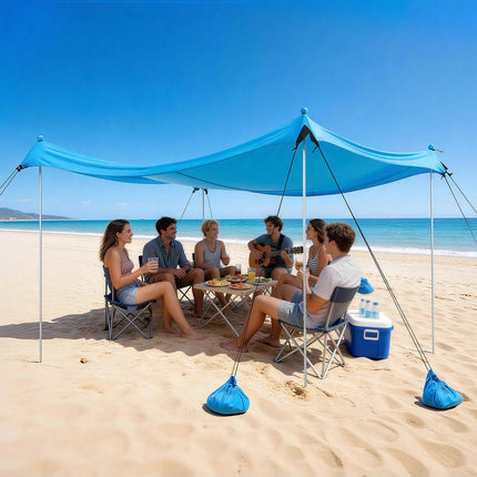 Beach Canopy Tent 10x10 Ft, UPF50+, 8 Sandbags