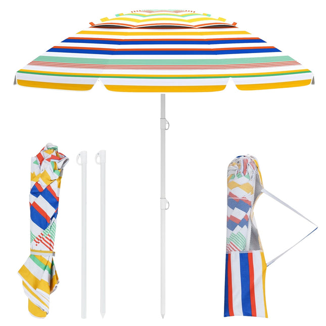 Strandparasol 179 cm met zandanker en draagtas