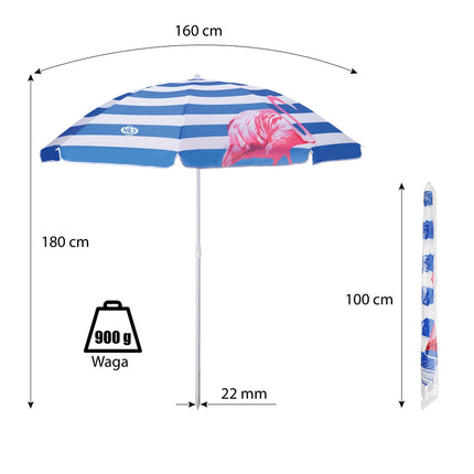 Plážový slunečník, 180 cm, UV ochrana