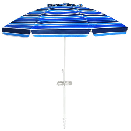 Plážový slunečník 220 cm, naklápěcí stříška, držák na nápoje, taška na přenášení