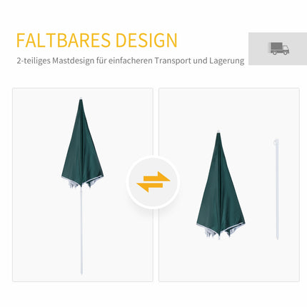 Boční stěna k plážovému slunečníku, tmavě zelený polyester, 2.2m