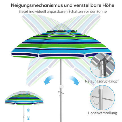 Plážový slunečník, ochrana UV 40+, nastavitelná výška