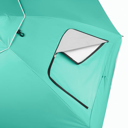 Plážový slunečník a zástěna proti větru 2v1 XXL 240 cm, zelená