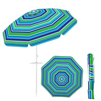 Plážový slunečník s držákem na nápoje, 200 cm, naklápěcí