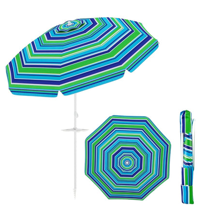 Plážový slunečník s držákem na nápoje, 200 cm, naklápěcí