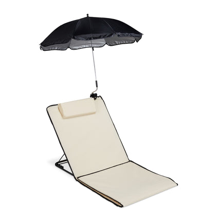 Beach mat with parasol